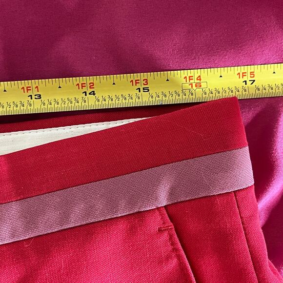 Paul Smith Women's Red Straight Slim Leg Trouser Pants Pink Trim Size 32 - Picture 7 of 8